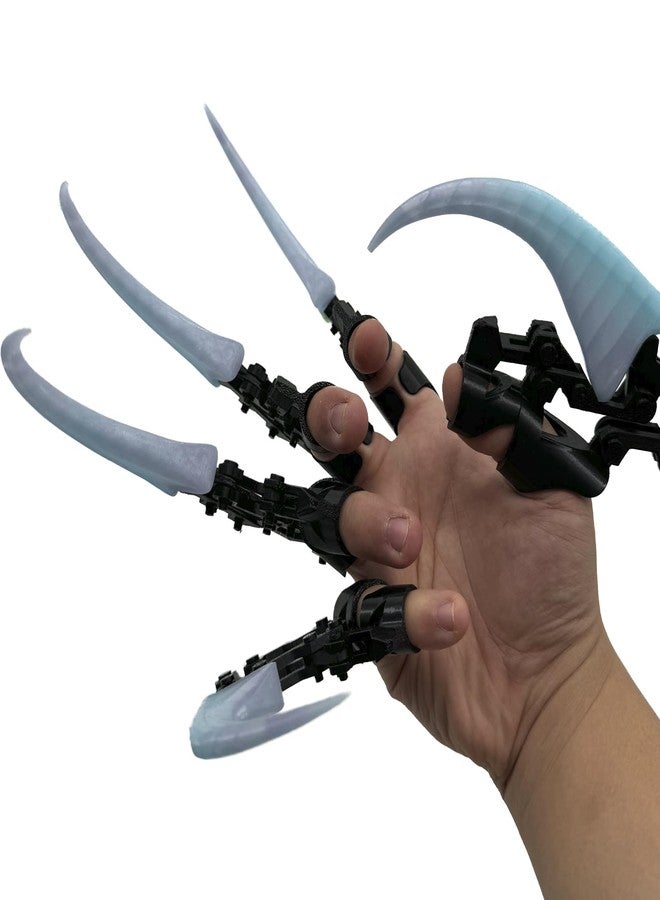 enttgo 3D Printed Halloween Claw Decoration, Five-Finger Mobile Toy, Suitable for Halloween Parties, Cosplay Equipment (Glow at Night - Blue) - Image 2